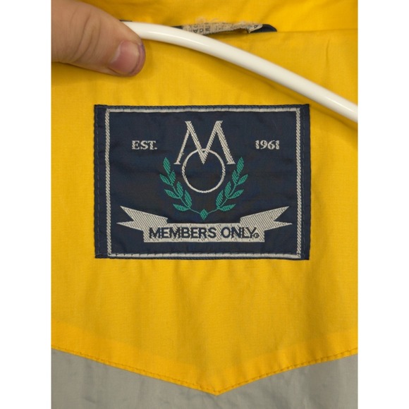 Vintage Members Only Jacket Windbreaker Navy Yellow White Men's Size XL Korea - Picture 8 of 16